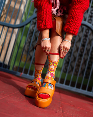 Sock candy year of the snake sheer socks and heels lunar new year socks